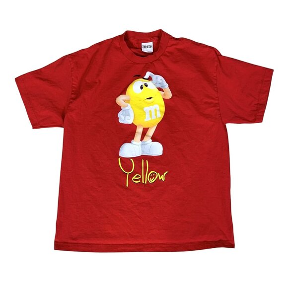 2011 M&M's Yellow Red T-Shirt Size XL - Picture 1 of 5
